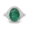 18ct White Gold Emerald and Diamond Ring