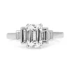 18ct White Gold Emerald and Baguette 5 Stone Diamond Ring