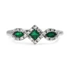 18ct White Gold Emerald and Diamond Ring