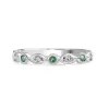 9ct White Gold Emerald and Diamond Vintage Style Ring