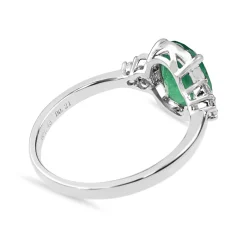 18ct White Gold Emerald and Diamond Ring