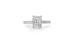 18ct White Gold Emerald Cut Diamond Solitaire Ring