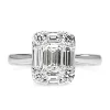 18ct White Gold Emerald Cut Diamond Deco Style Ring
