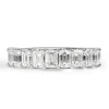 18ct White Gold Emerald Cut Diamond Band Ring