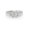 18ct White Gold Emerald Cut 3 Stone Diamond Ring