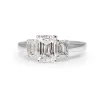 18ct White Gold Emerald Cut 3 Stone Diamond Ring