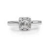 18ct White Gold Emerald Cut Halo Diamond Ring