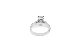 18ct White Gold Emerald Cut Diamond Solitaire Ring