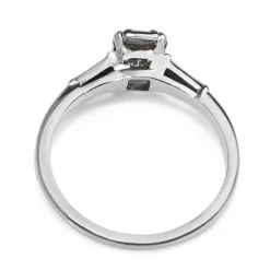 18ct White Gold Emerald Cut Diamond Solitaire Ring