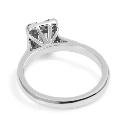 18ct White Gold Emerald Cut Diamond Halo Ring