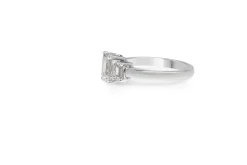 18ct White Gold Emerald Cut 3 Stone Diamond Ring