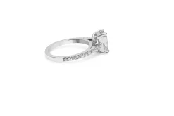 18ct White Gold Emerald Cut Diamond Solitaire Ring