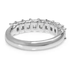 18ct White Gold Emerald Cut Diamond Band
