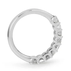 18ct White Gold Emerald Cut Diamond Band Ring