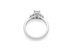 18ct White Gold Emerald Cut 3 Stone Diamond Ring