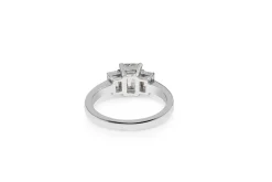 18ct White Gold Emerald Cut 3 Stone Diamond Ring