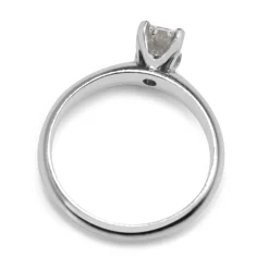 18ct White Gold Emerald Cut Diamond Solitaire Ring