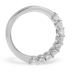 18ct White Gold Emerald Cut Diamond Band
