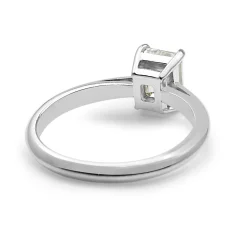 18ct White Gold Emerald Cut Solitaire Diamond Ring