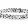 9ct White Gold Estate Flat Curb Link Bracelet