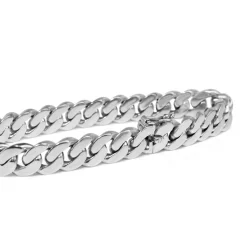 9ct White Gold Estate Flat Curb Link Bracelet