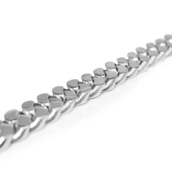 9ct White Gold Estate Flat Curb Link Bracelet