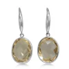 9ct White Gold Faceted Citrine Earrings