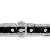 18ct White Gold Faceted Onyx and Diamond Buckle Bracelet