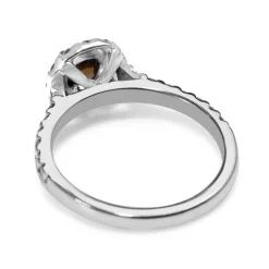 18ct White Gold Fancy Brown Diamond Halo Ring