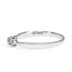 10ct White Gold Fine 3 Stone Diamond Ring