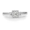 18ct White Gold Fine Baguette Halo Diamond Ring