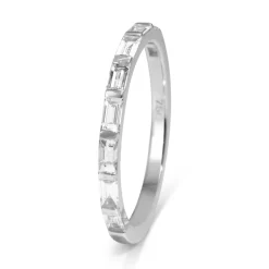18ct White Gold Fine Baguette Diamond Band