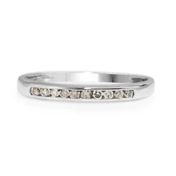 9ct White Gold Fine Channel Set Diamond Band
