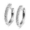 9ct White Gold Fine .25ct Diamond Hoop Earrings