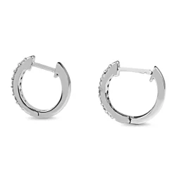 9ct White Gold Fine .25ct Diamond Hoop Earrings