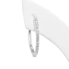 9ct White Gold Fine Diamond Hoop Earrings