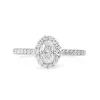 18ct White Gold Fine Oval Diamond Halo Ring