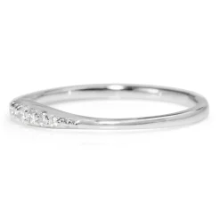 18ct White Gold Fine Tapered Diamond Band