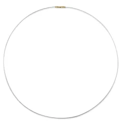 9ct White Gold Fine Wire Omega Necklace