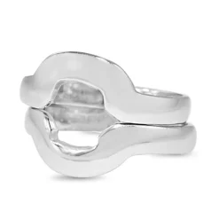 18ct White Gold Fitted Band Ring Set