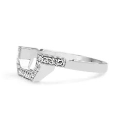 18ct White Gold Fitted Diamond Wedding Band Ring
