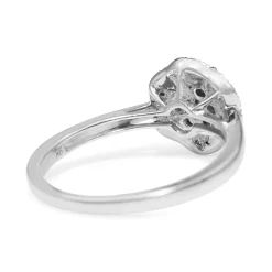 9ct White Gold Floral Diamond Halo Ring