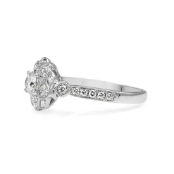 9ct White Gold Flower Style Diamond Cluster Ring