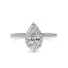 18ct White Gold Graduated Pear Diamond Halo Ring