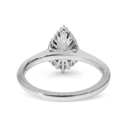 18ct White Gold Graduated Pear Diamond Halo Ring