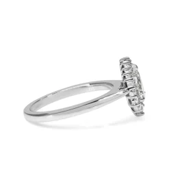 18ct White Gold Graduated Pear Diamond Halo Ring