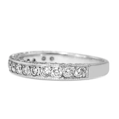 18ct White Gold Grain Set Diamond Band Ring
