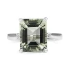 9ct White Gold Green Amethyst and Diamond Cocktail Ring