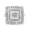 18ct White Gold Handmade Square Double Halo Diamond Cocktail Ring