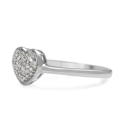 18ct White Gold Heart Diamond Cluster Ring